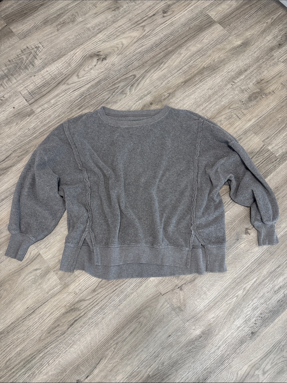 American Eagle Outfitters Heather Gray Crewneck Oversized Sweatshirt